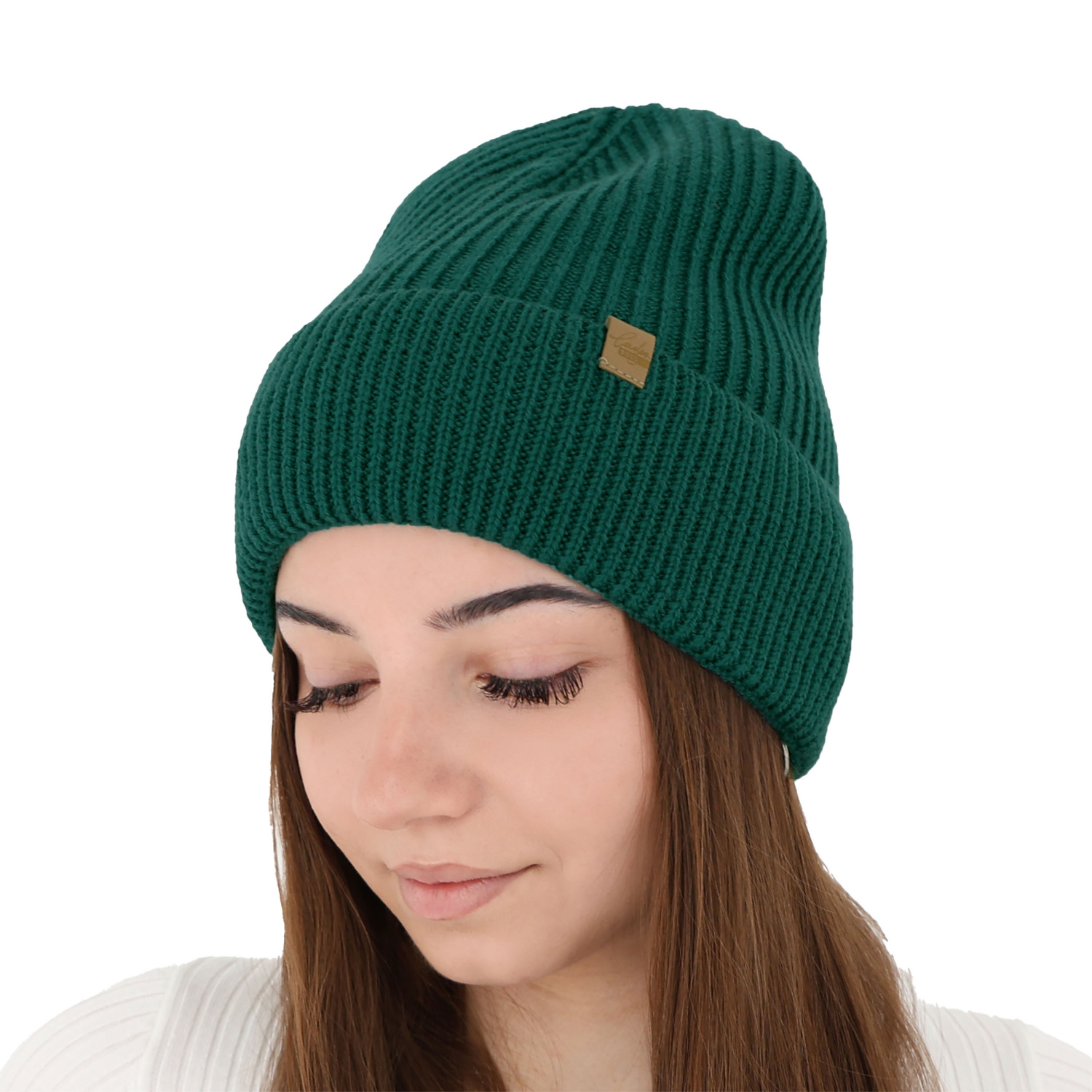 Dam vintermössa, beige, 100% Merino Ull, Isla