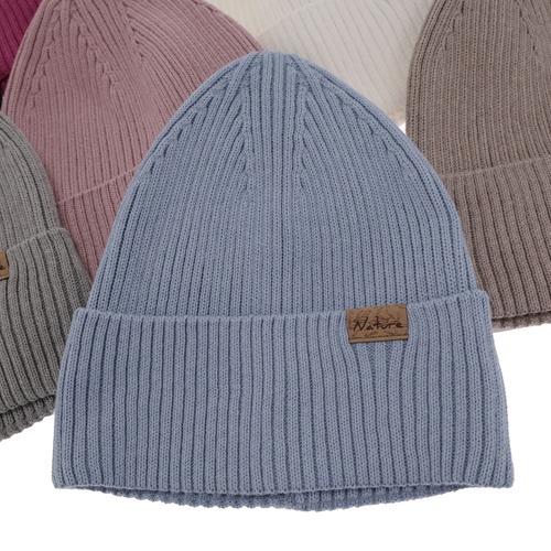 Dam vinter, vår mössa, beige, med bomull, Messina