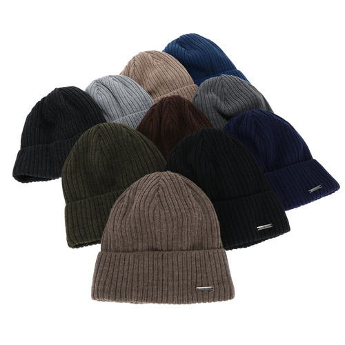 Herr vintermössa, beige, med merinull, Baltor