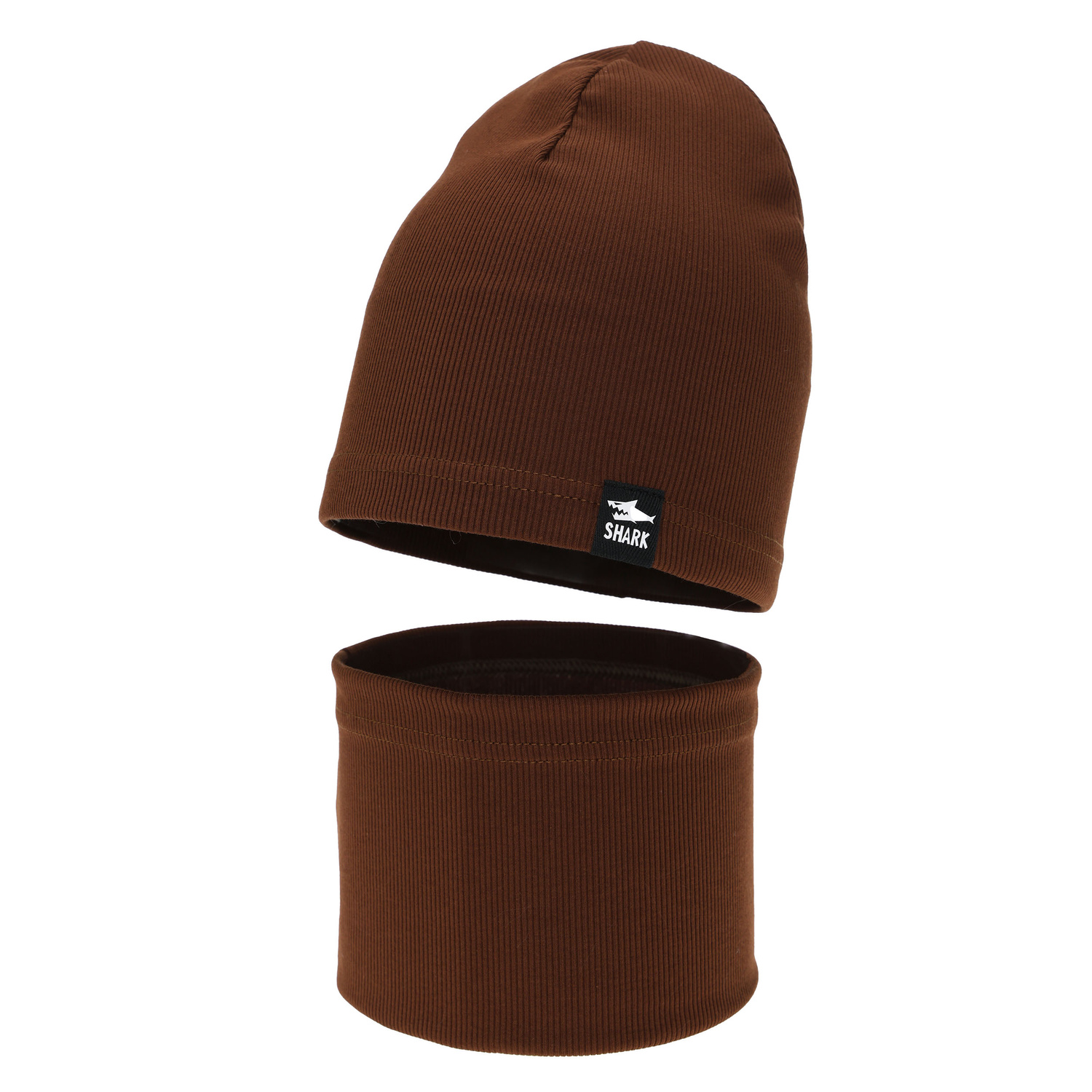Pojke höst/vår set: mössa och tubhalsduk, brun, Rumel
