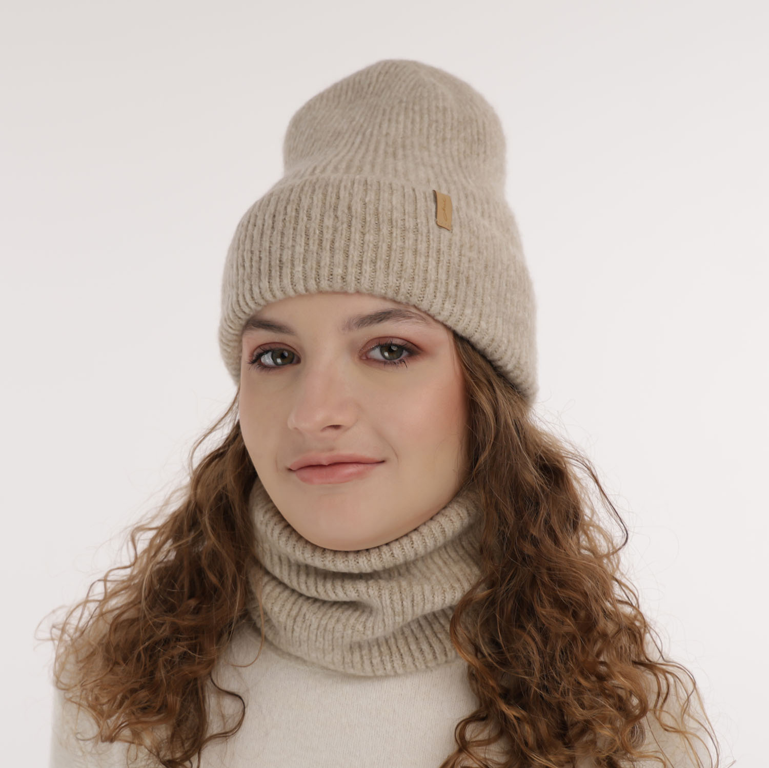 Flicka vinter set: mössa och tubhalsduk, rosa, Edila