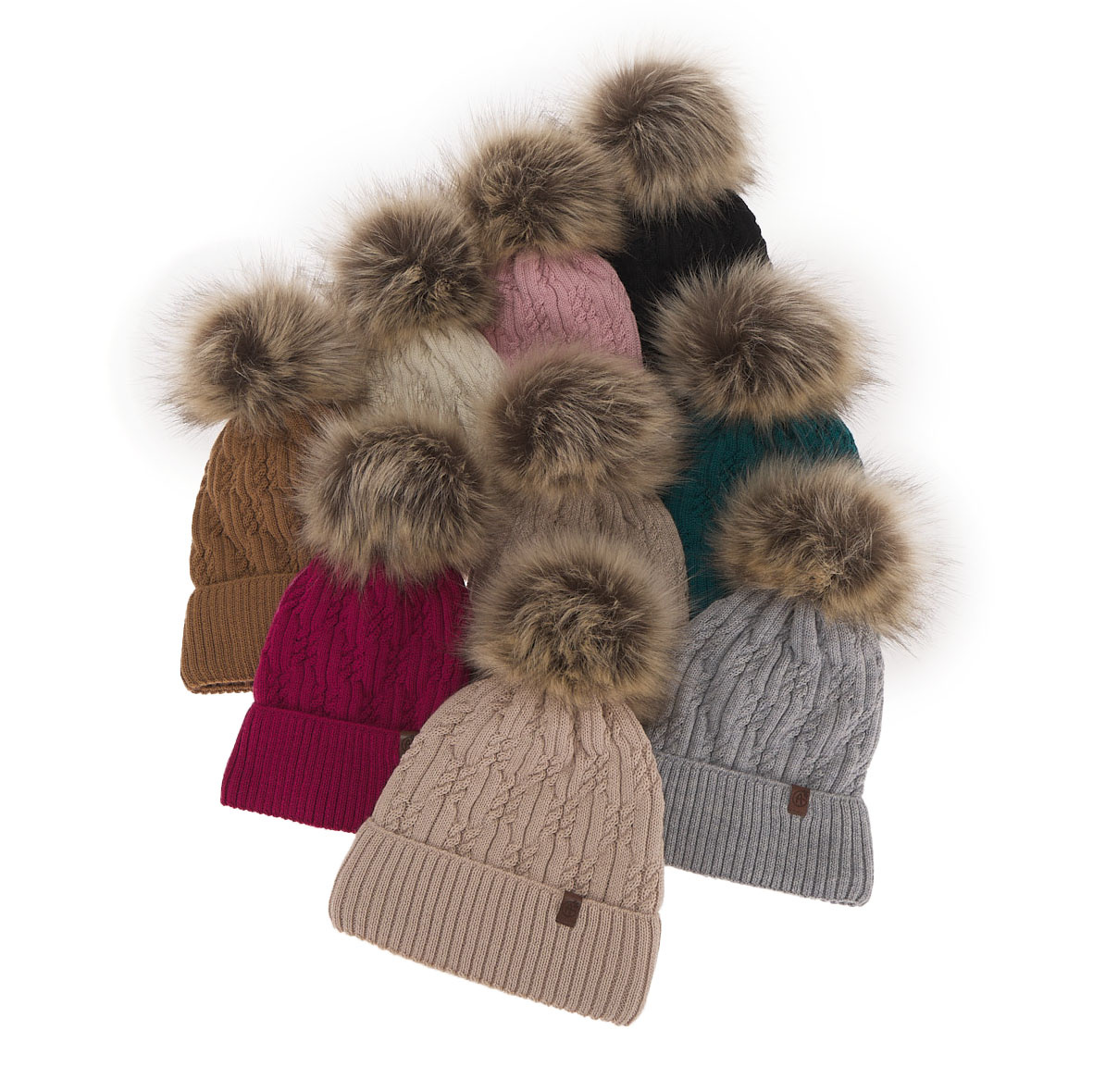 Dam vintermössa, rosa, med merinull, Larida