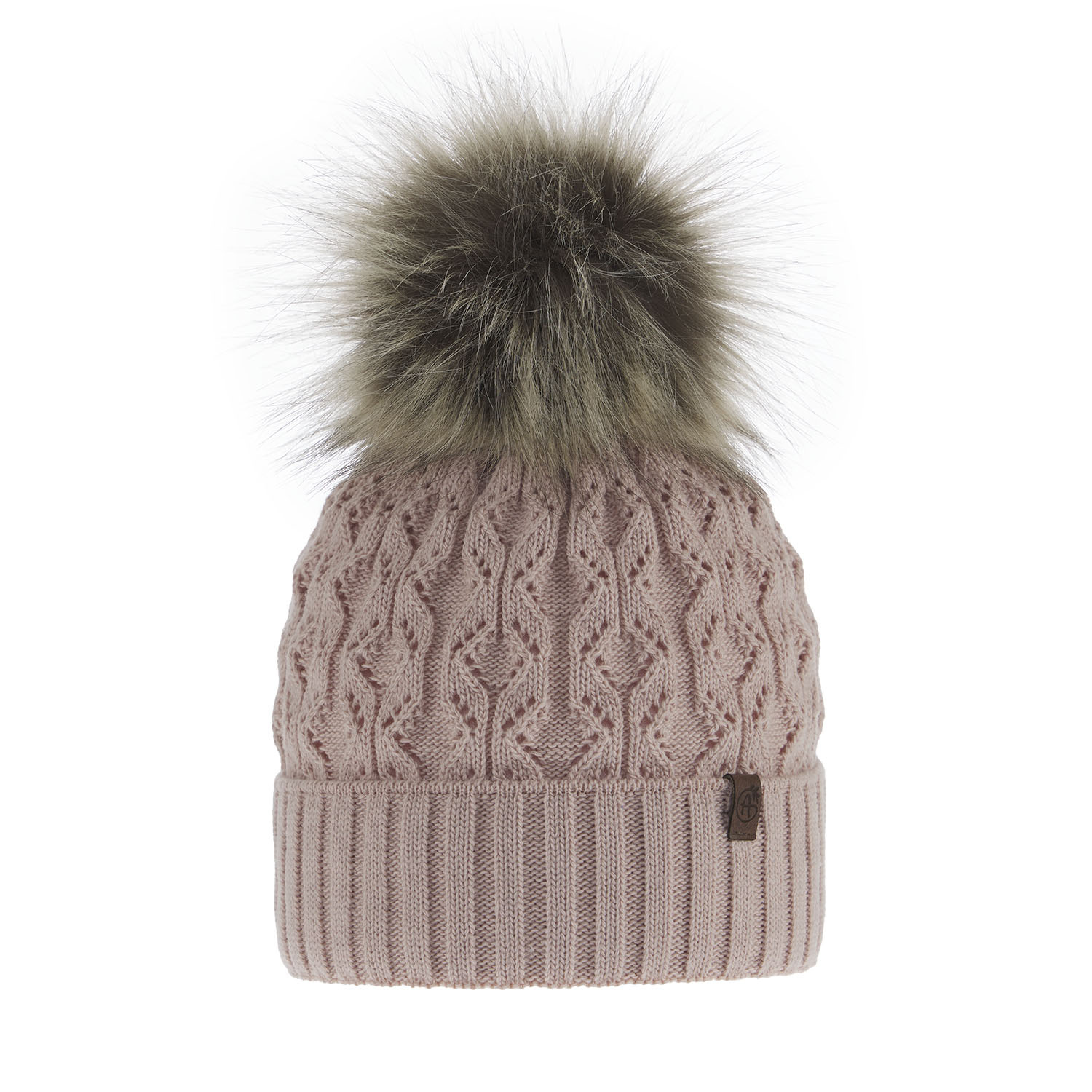 Dam vintermössa, rosa, med pompom, Katty