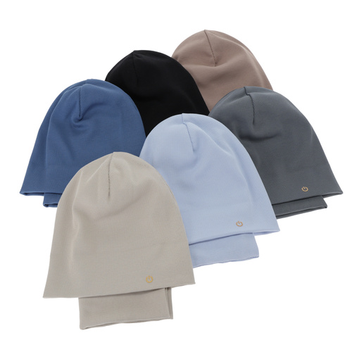 Pojke höst/vår set: mössa och tubhalsduk, bomull, grå, Desider