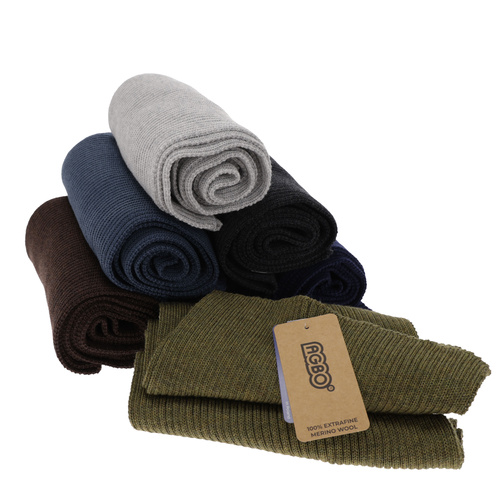 Herr vinter halsduk, blå, 100% Merino Ull, Brayan
