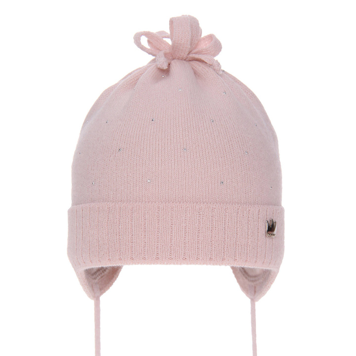 Flicka höst/vår mössa, rosa, med knytband, Oliwka