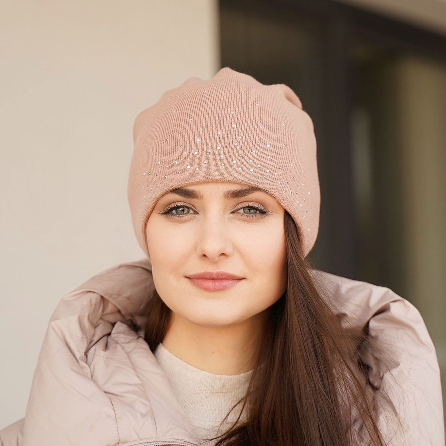 Dam vintermössa, rosa, med merinull, Minerwa