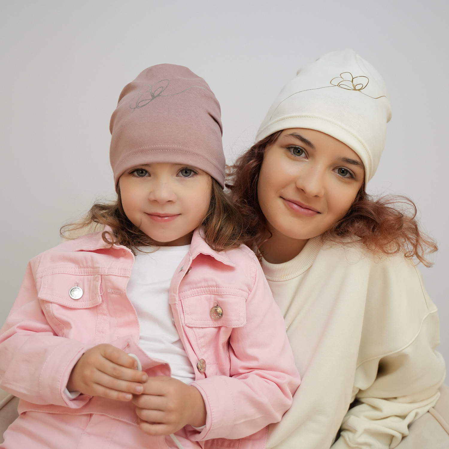 Flicka höst/vår set: mössa och halsduk, lila, bomull, Jula