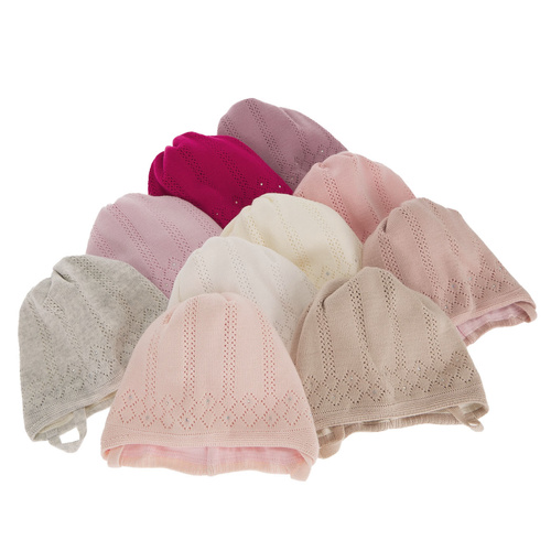 Flicka höst/vår mössa, lila, med knytband, Antila