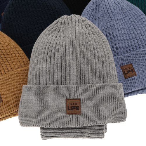 Pojke vinter set: mössa och tubhalsduk, beige, Basilio