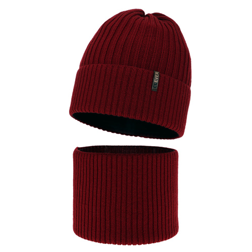 Pojke vinter set: mössa och halsduk, bordå, med 100% Merino Ull, Gizmo