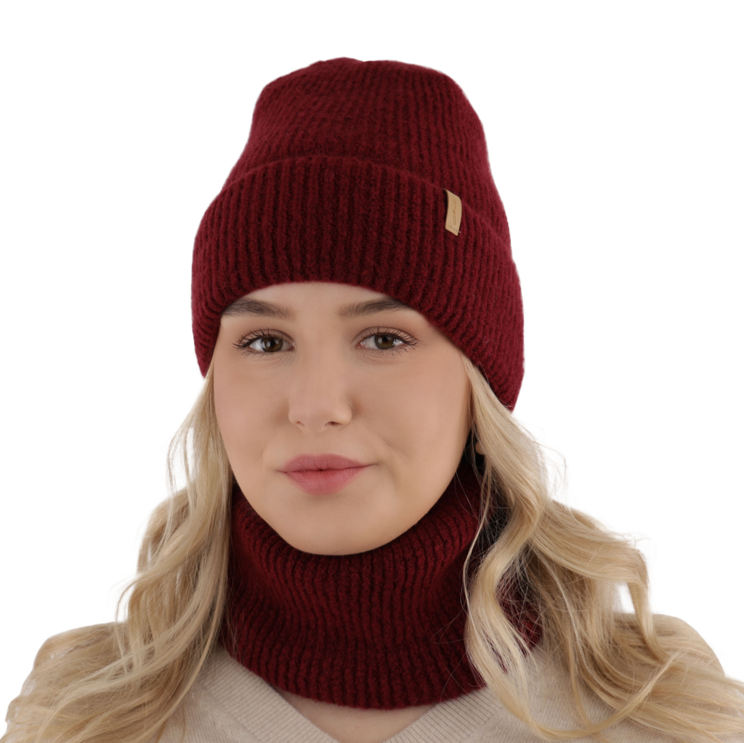 Flicka vinter set: mössa och tubhalsduk, rosa, Edila