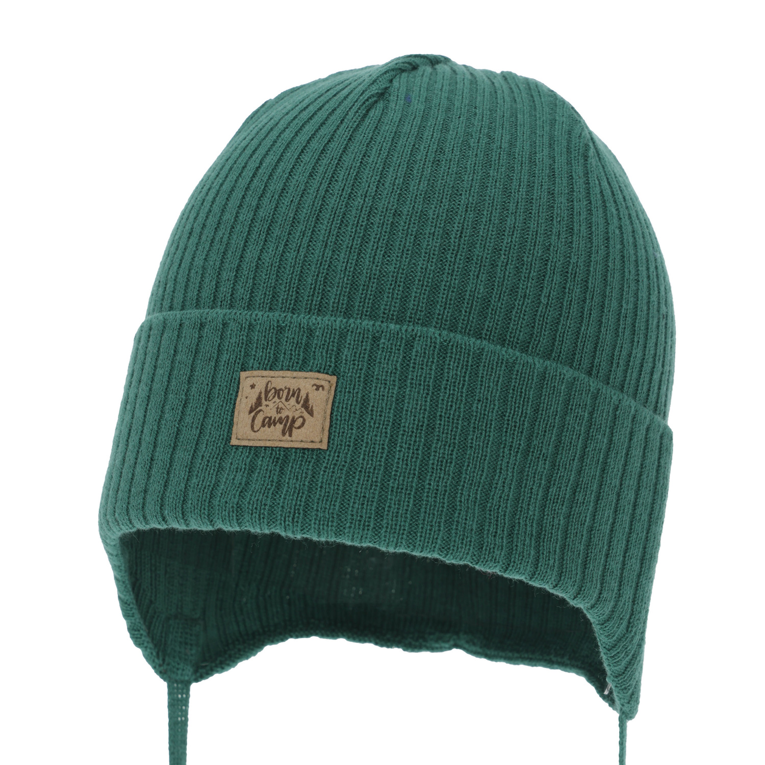 Pojke höst/vår mössa, smaragdgrön, med knytband, med bomull, Fenris