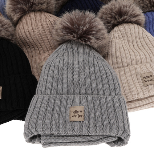 Pojke vinter set: mössa och tubhalsduk, blå, 100% Merino Ull, fodrad med ullfleece, knytband, Morti
