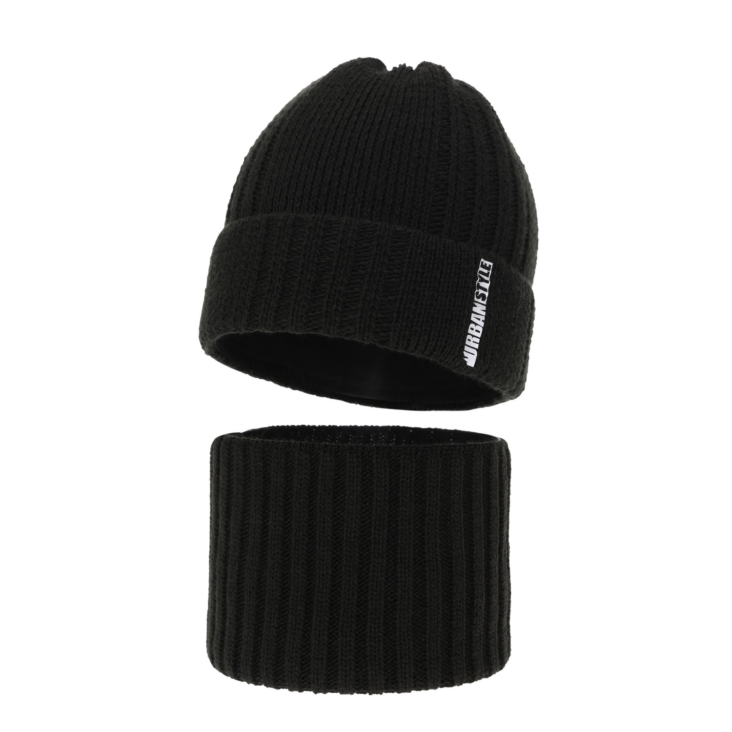 Pojke vinter set: mössa och halsduk, svart, Balaton