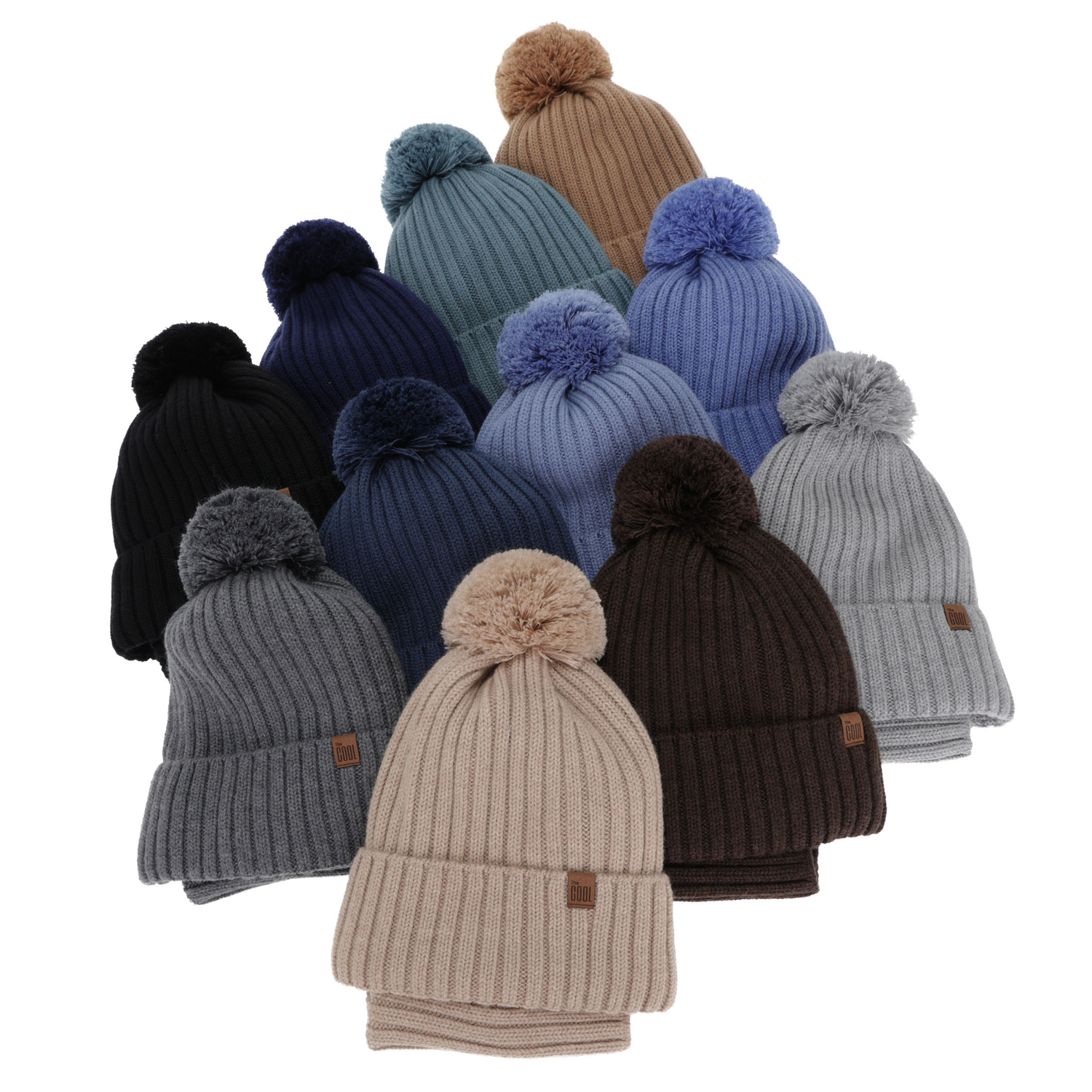 Pojke vinter set: mössa och tubhalsduk, blå, 100% Merino Ull, fodrad med bomull, Tolmar