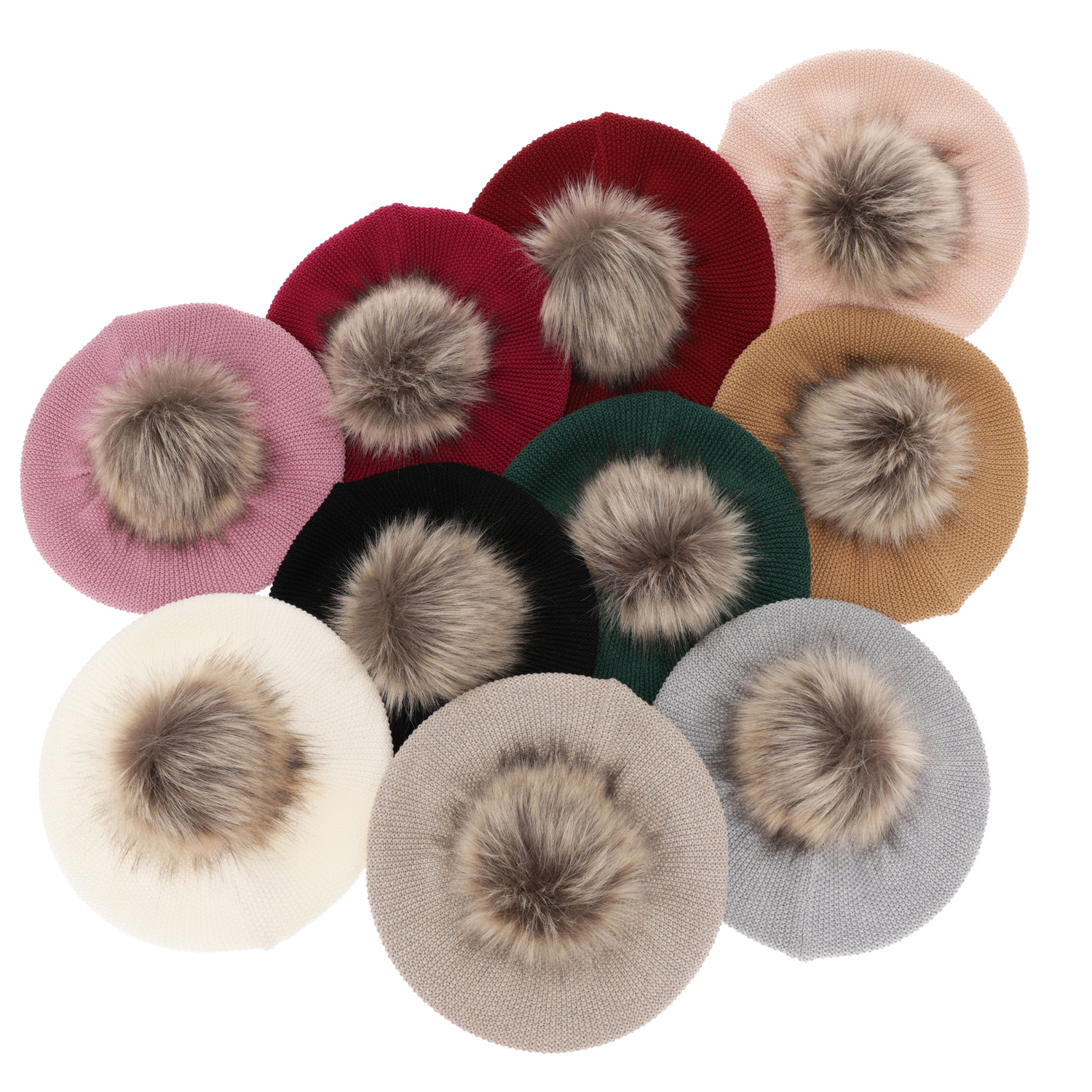 Dam vintermössa, beige, med merinull, Bonnie