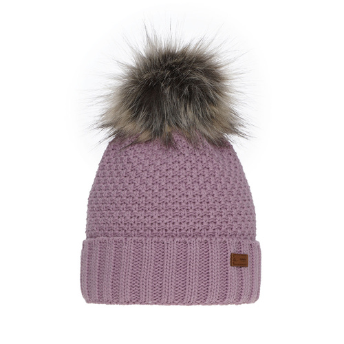 Flicka vintermössa, lila, med pompom, Pola
