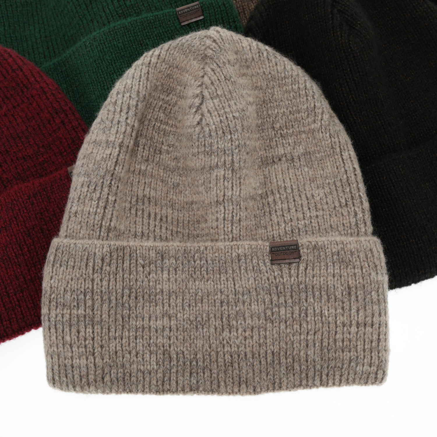 Herr vintermössa, beige, med merinull, Korins