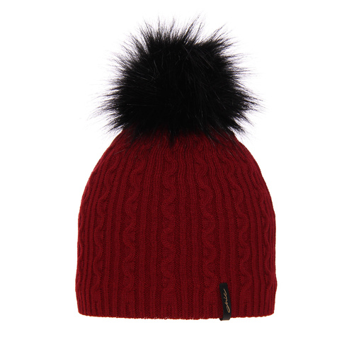 Dam vintermössa, bordo, med pompom, Xena