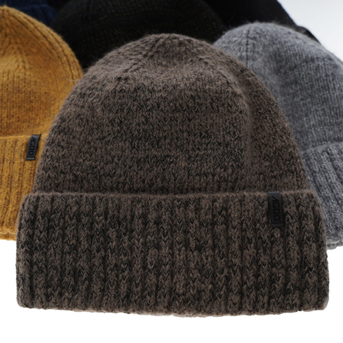 Herr vintermössa, granatowa, med merinull, Nori