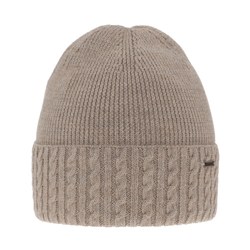 Dam vintermössa, beige, med merinull, Febe