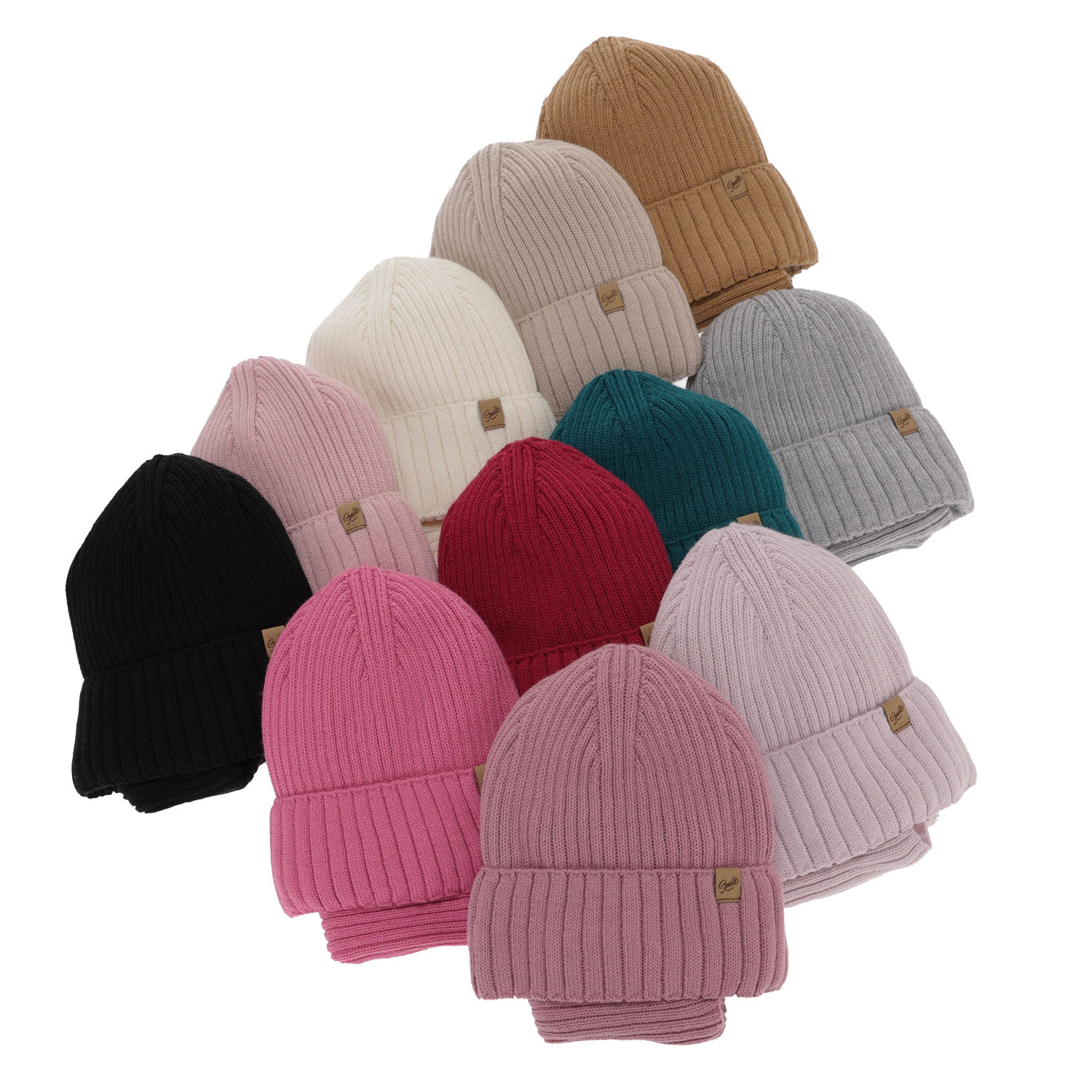 Flicka vinter set: mössa och halsduk, rosa, med merinull, Mesalia