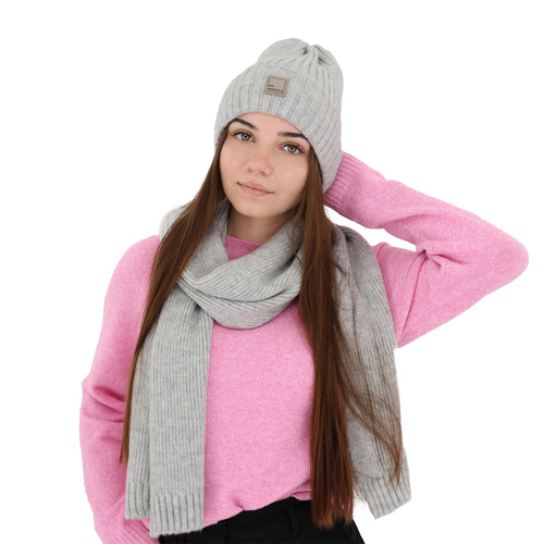 Dam vintermössa, mörkgrå, med merinull, Benedetta