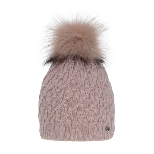 Dam vintermössa, rosa, med pompom, Kaskada