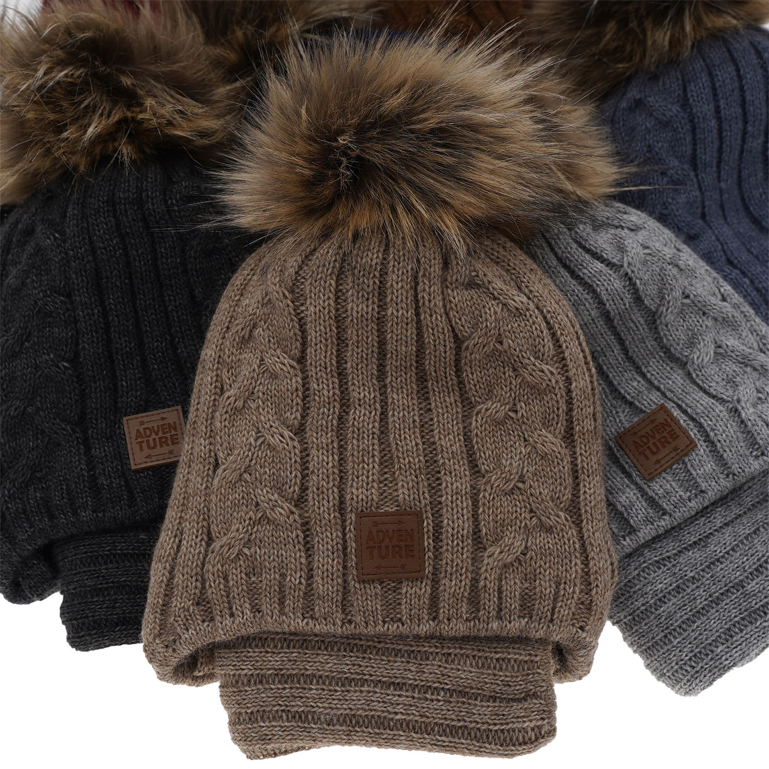 Pojke vinter set: mössa och tubhalsduk, svart, med pompom, Casper