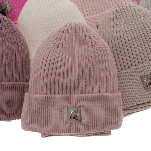 Flicka vinter set: mössa och tubhalsduk, beige, Georgina