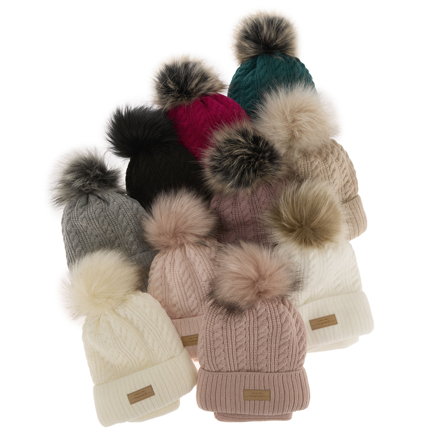 Flicka vinter set: mössa och tubhalsduk, rosa, med pompom, Alika