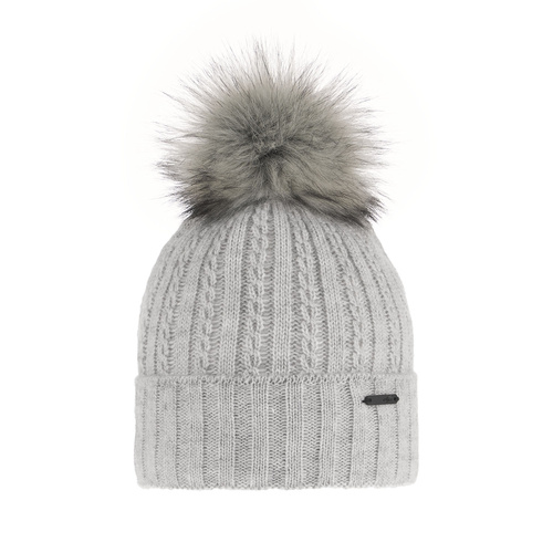 Dam vintermössa, grå, med pompom, Karizma
