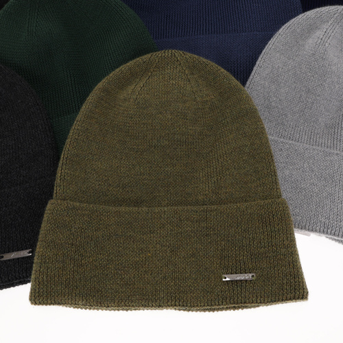 Herr vinter/höst mössa, svart, 100% Merino Ull, Memfis