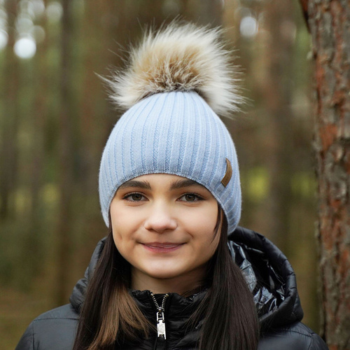 Flicka vintermössa, svart, med pompom, Werbena