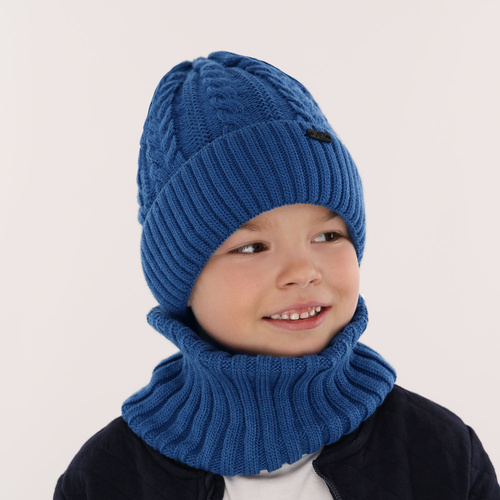 Pojke vinter set: mössa och tubhalsduk, beige, Colins