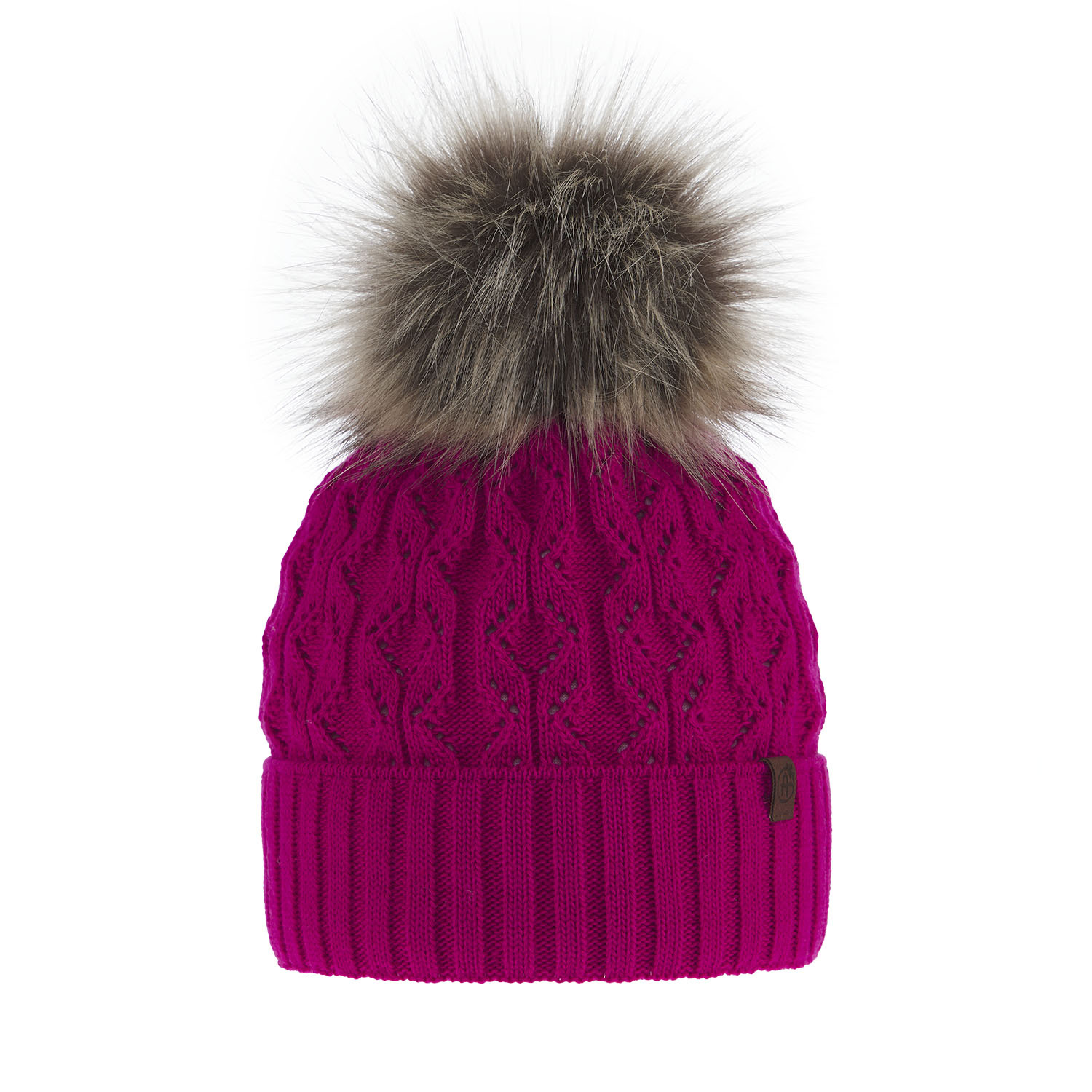 Dam vintermössa, rosa, med pompom, Katty