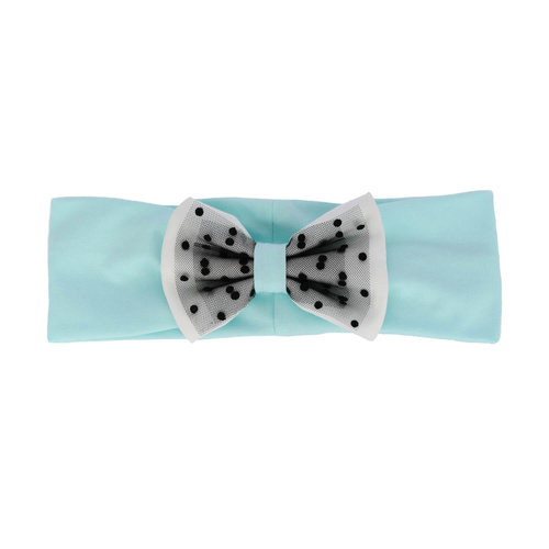 Flicka höst/vår pannband, mintgrön, fodrad med bomull, med knytband, Celinka