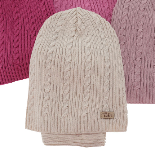 Flicka höst/vår set: mössa och tubhalsduk, med bomull, lila, Ordesa