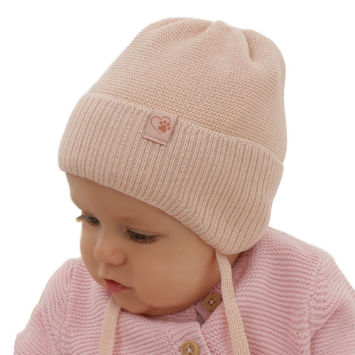 Flicka vintermössa, morell, med knytband, med merinull, Dari