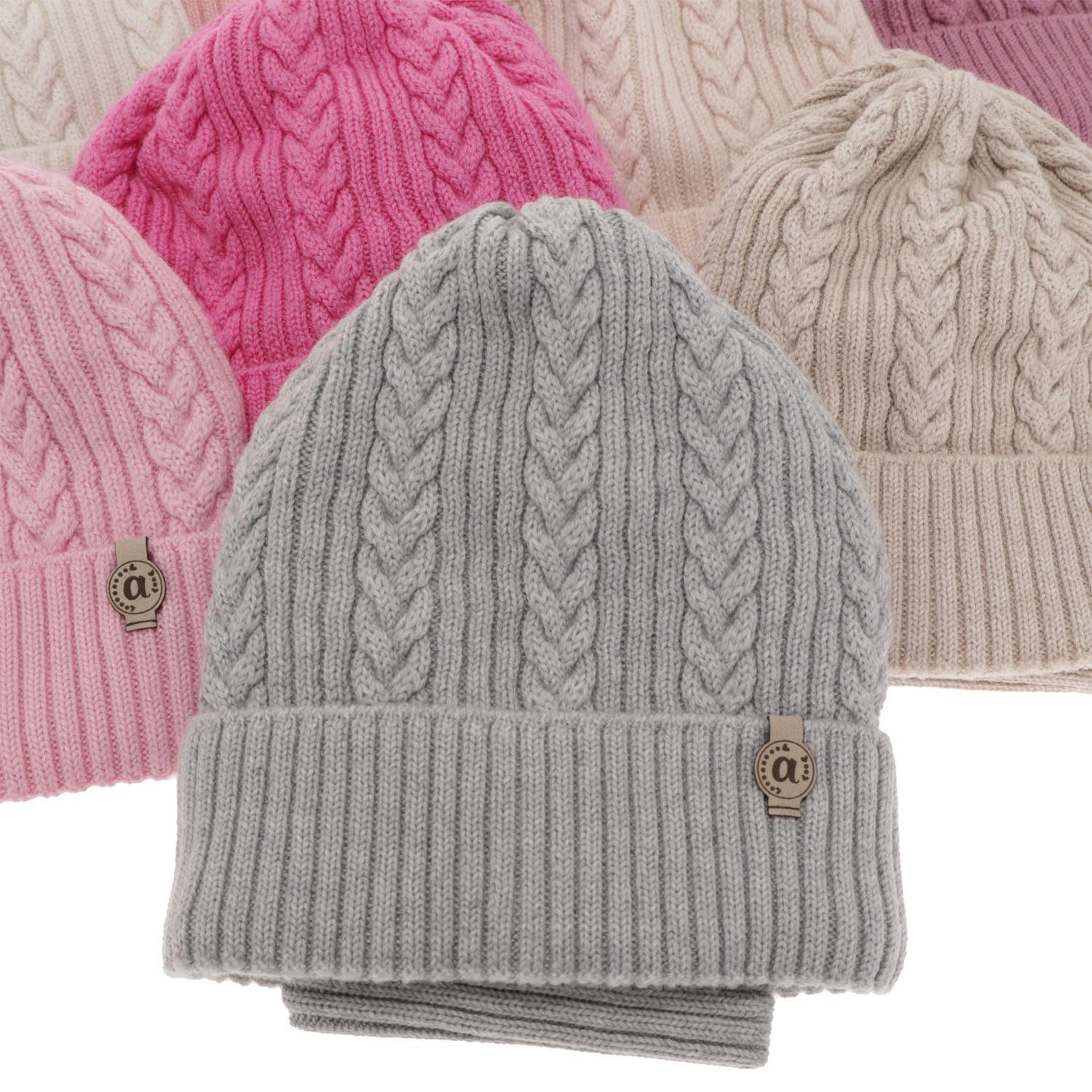 Flicka vinter set: mössa och tubhalsduk, svart, 100% Merino Ull, Jenny