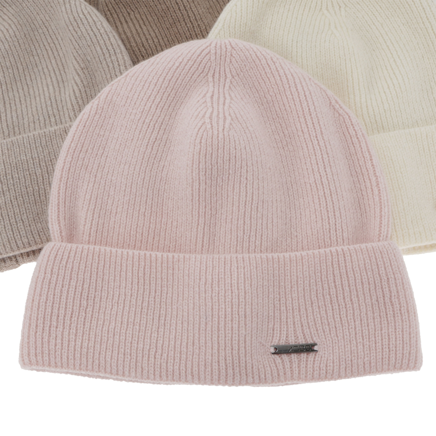 Dam vinter mössa, ljusbeige, med merino ull med kashmir, Sindra