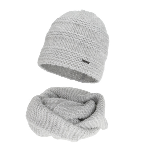 Dam vinter set: mössa och tubhalsduk, rosa, med merinull, Driva