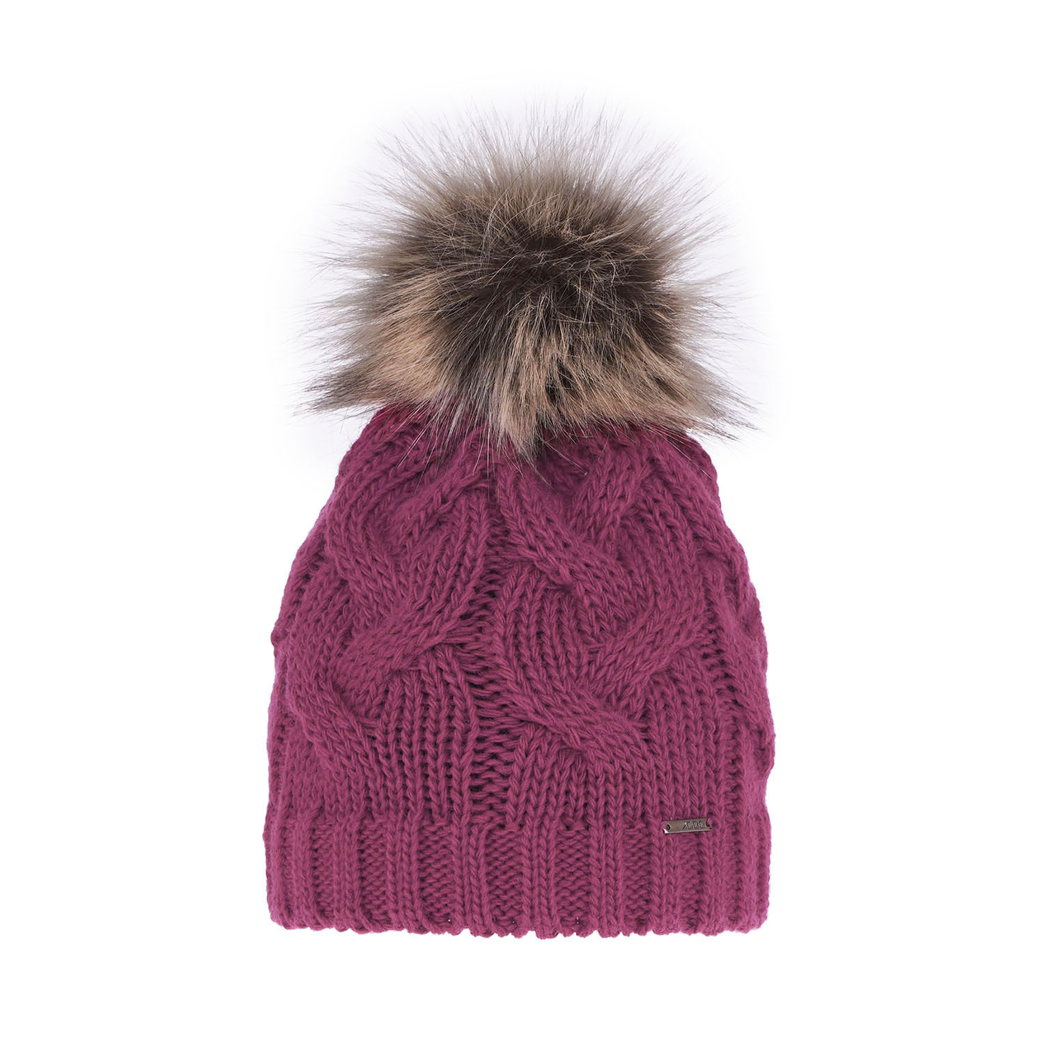 Dam vintermössa, rosa, med pompom, Terri