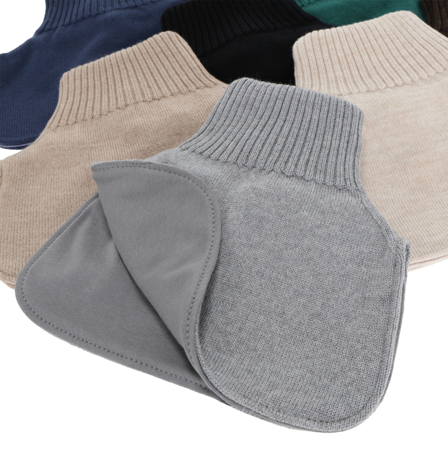 Pojke vinter halsvärmare, 100% Merino Ull, fodrad med bomull, beige, Tiket