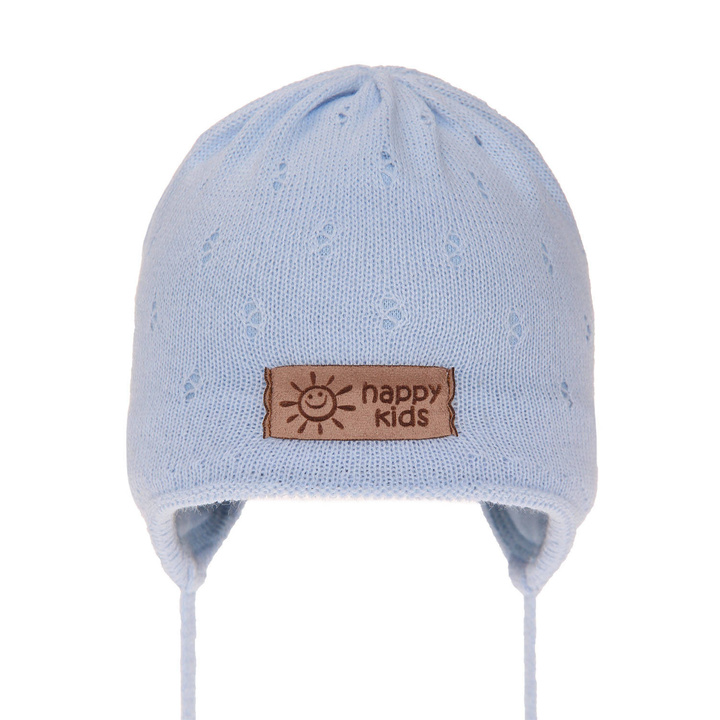 Pojke höst/vår mössa, blå, med knytband, Bobi