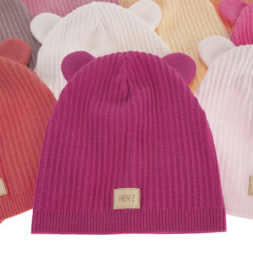 Flicka höst/vår mössa, grå, med bomull, Clarisa