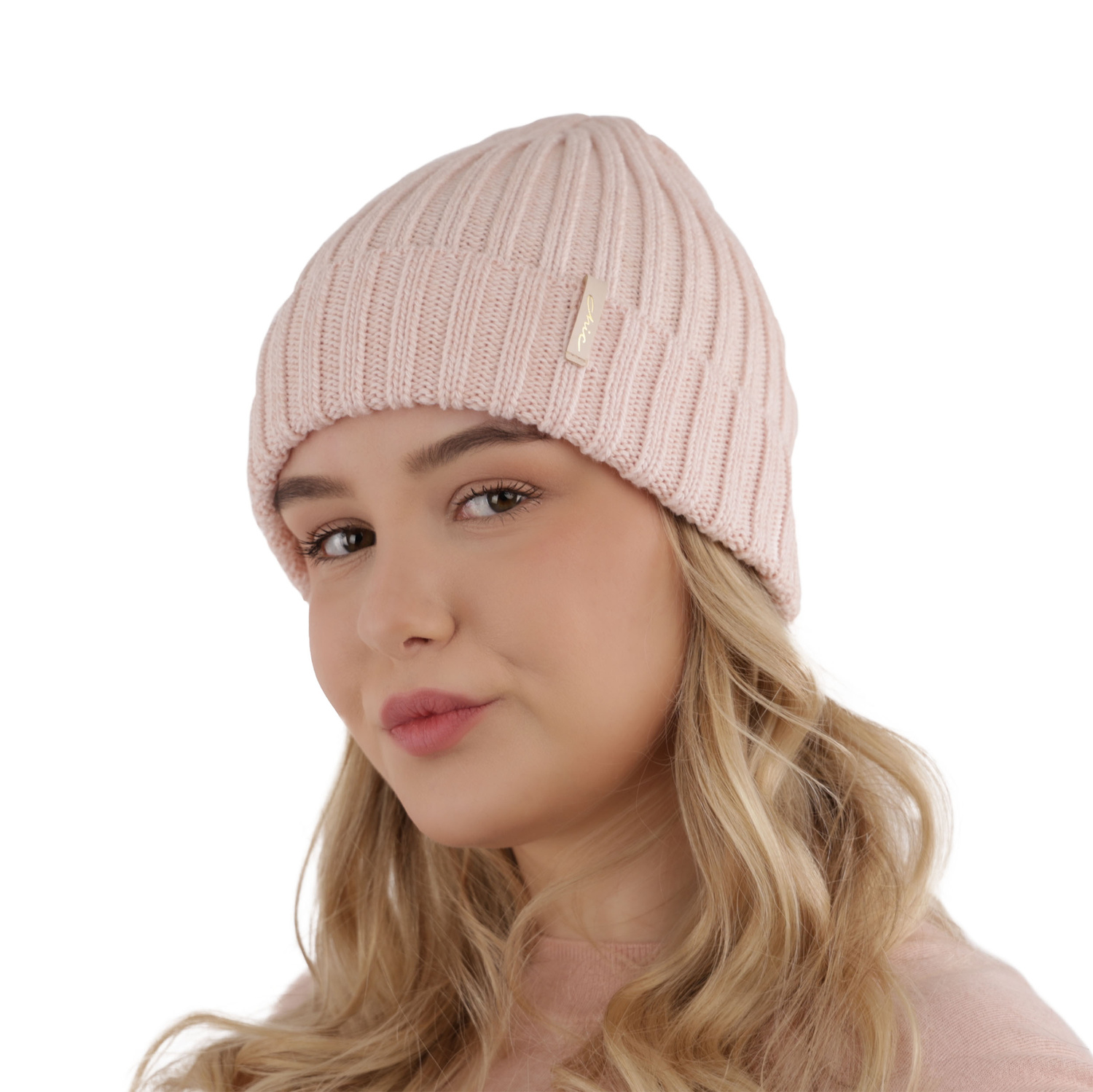 Dam vintermössa, rosa, med merinull, Missi