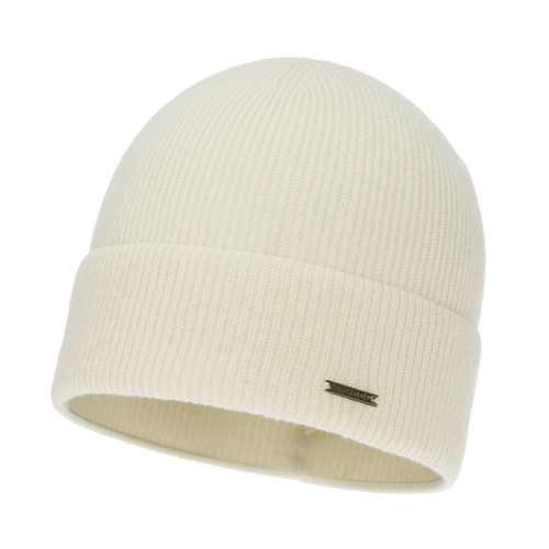 Dam höst/vintermössa, krämfärgad, med merinull och kasmir, Sindra