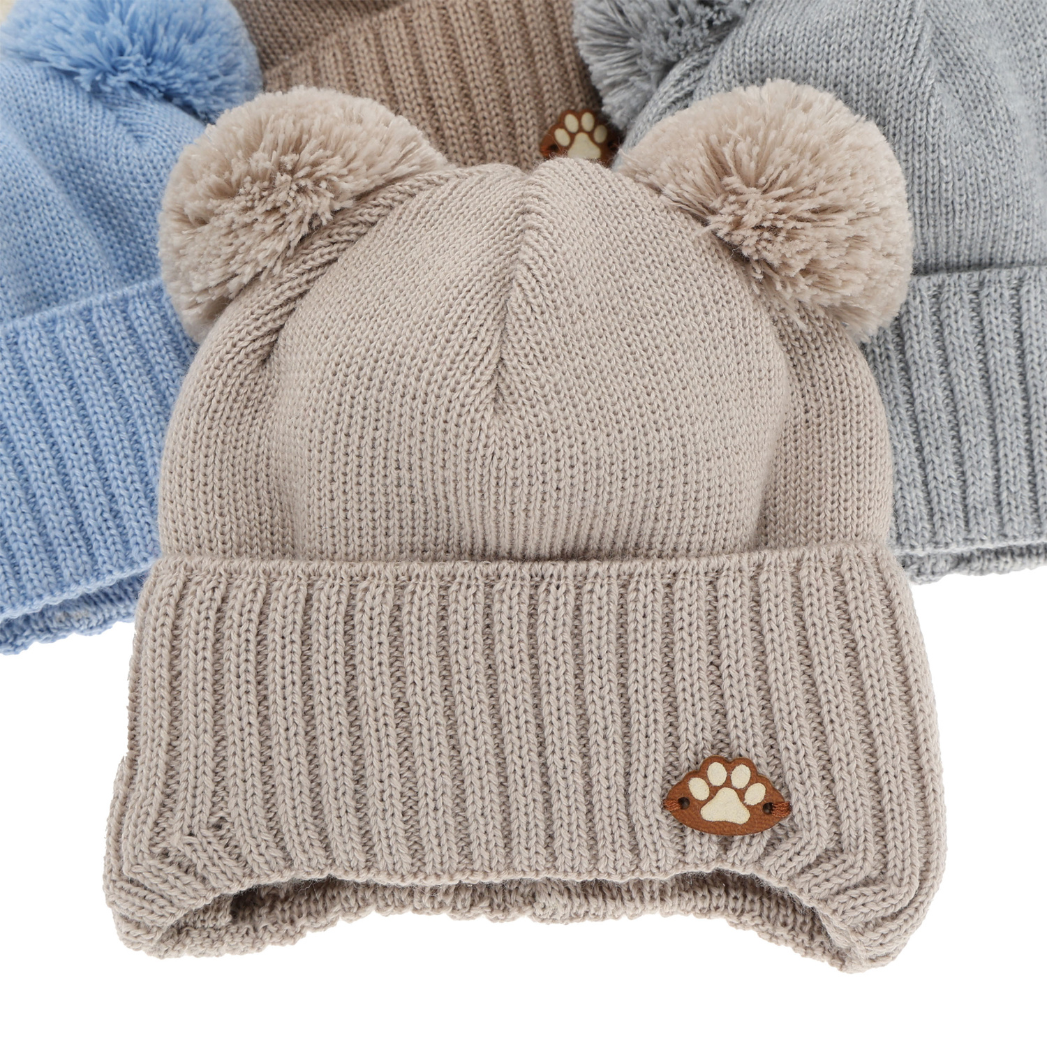 Pojke vintermössa, med knytband, med merinull, ljusblå, Rimini